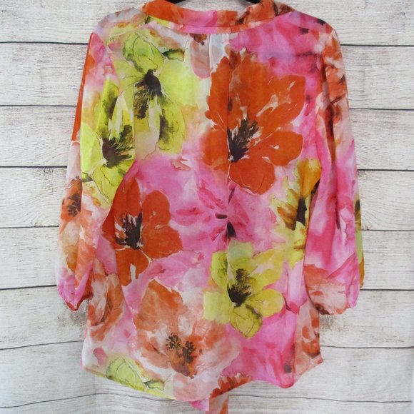 thesis sheer floral summer blouse - Picture 3 of 8